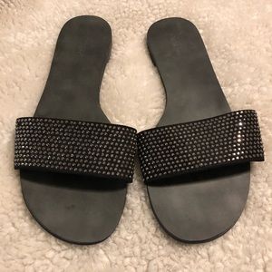 Express black slide sandals size 7